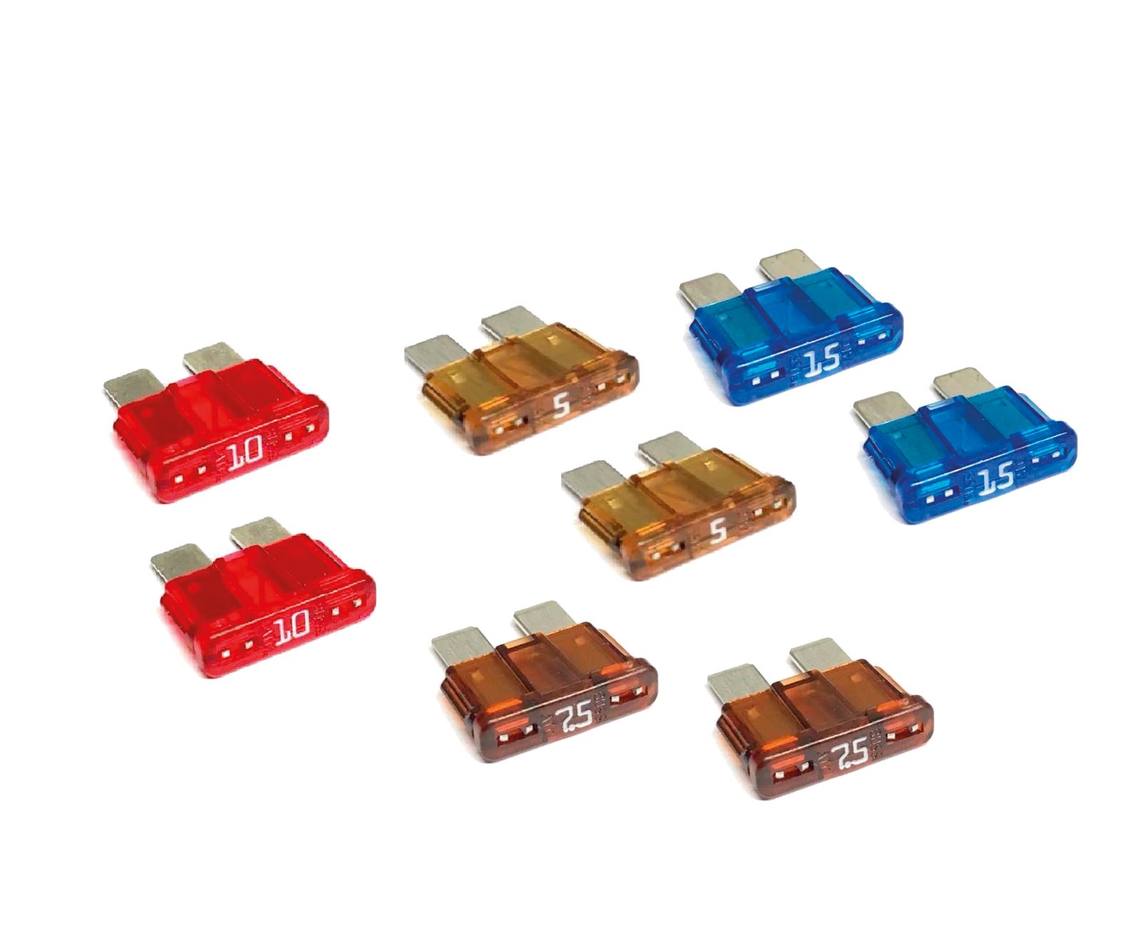 Oceanfle ATC säkringar (5A, 7.5A, 10A, 15A) 4x2-pack