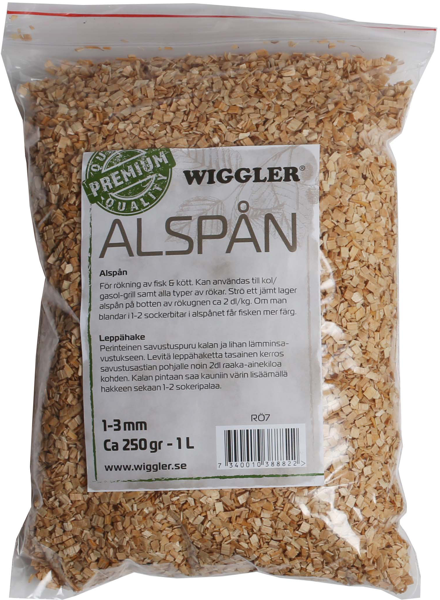 Wiggler rökspån (al) 250 g/1 liter