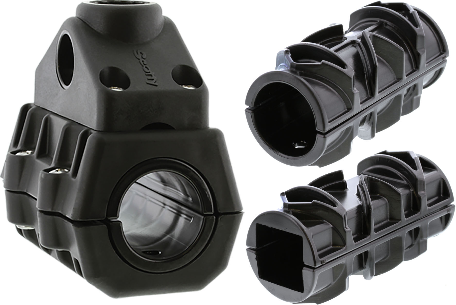 Scotty Rail Mount Adaptor [320] inkl. Side/Deck-fäste [241] svart 1-pack