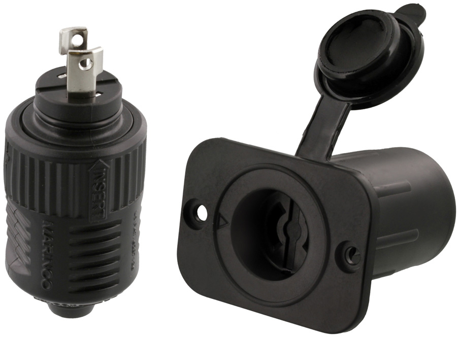 Marinco ConnectPro 12V 2-stifts elkontakt/snabbkoppling hane & hona för djupriggar