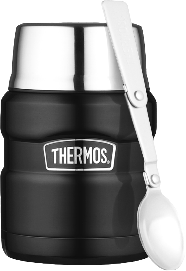 Thermos King mattermos i stål 0.5 l mattsvart