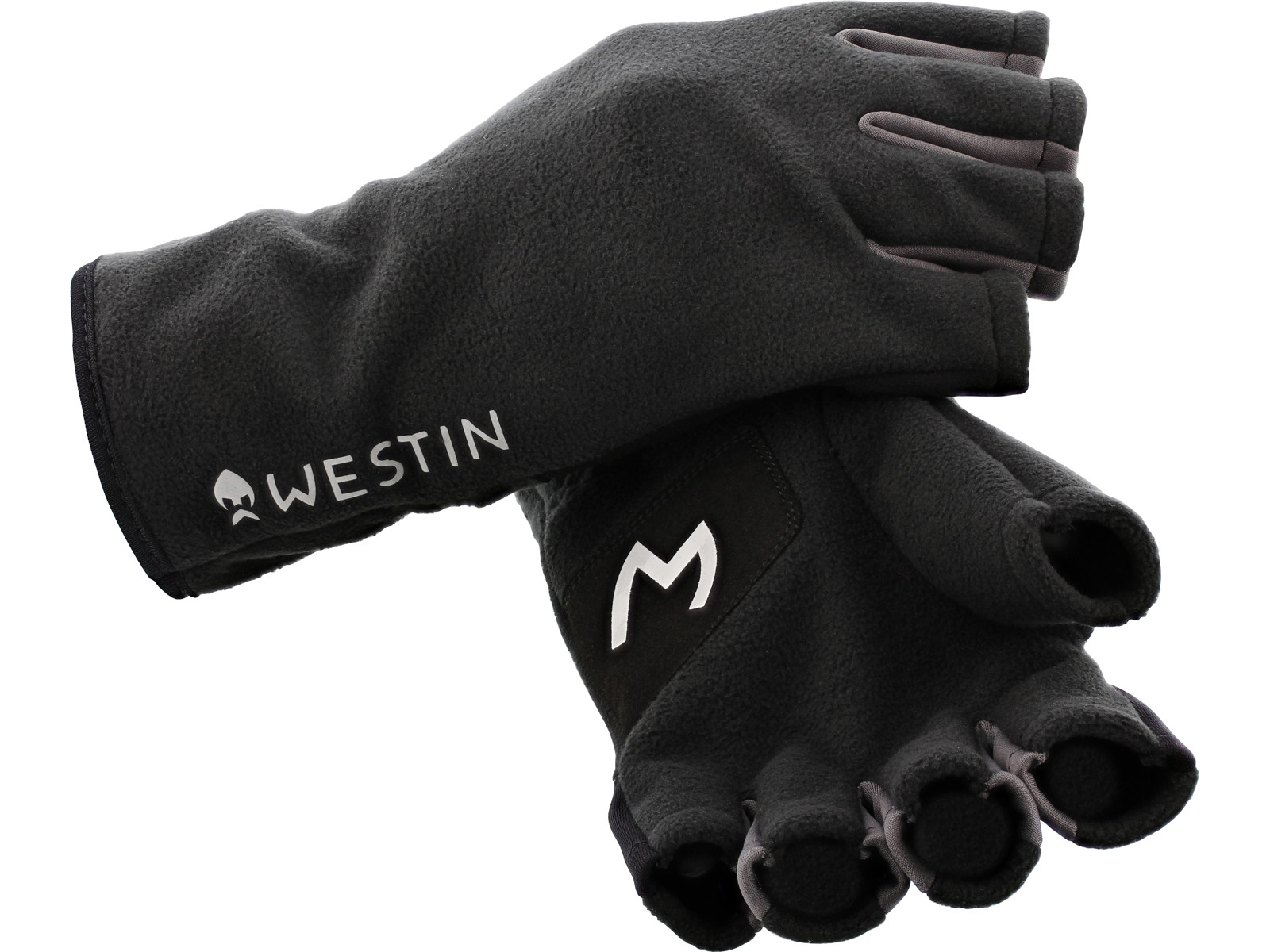 Westin Fleece kortfinterhandskar carbon black x-large