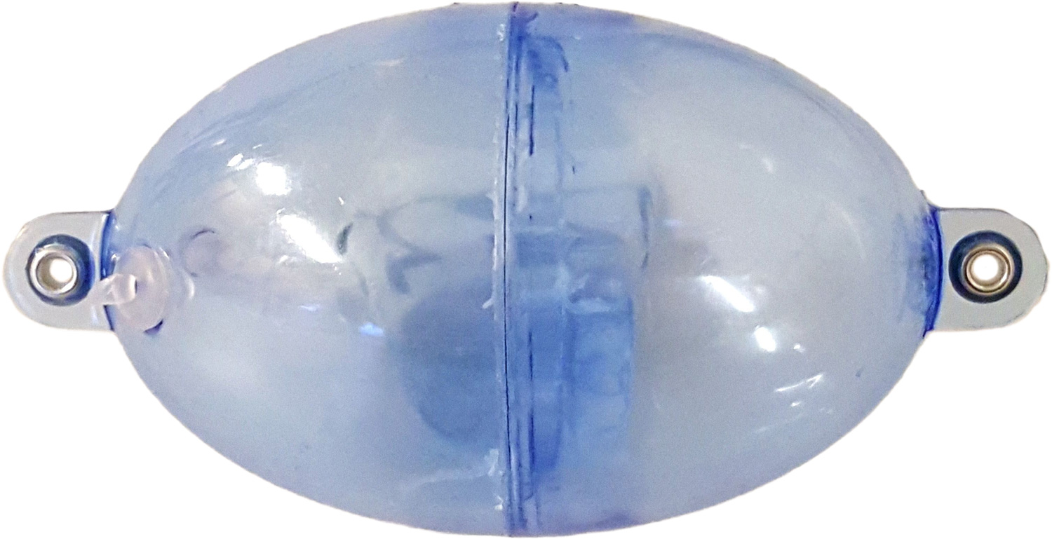 Buldo Oval kastflöte med metallringar klar 35 mm 1-pack