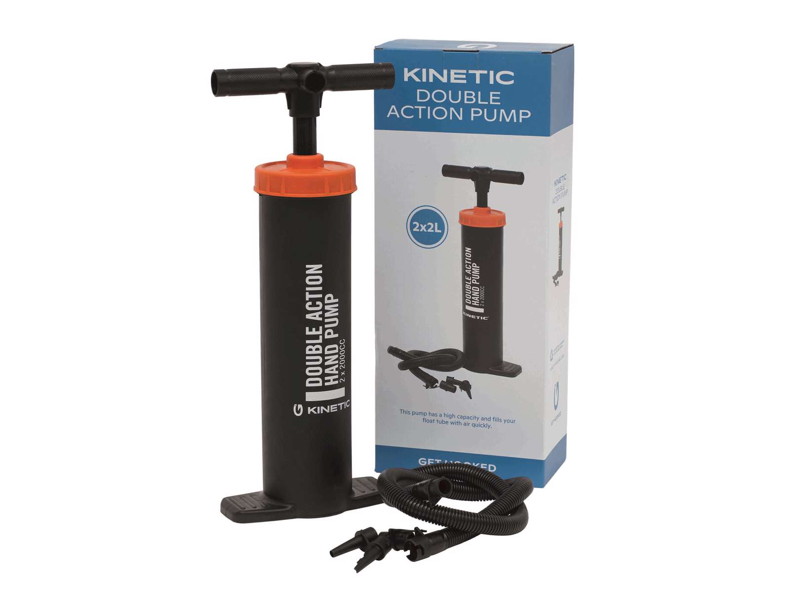 Kinetic Double Action pump till flytringar 2x2L svart/orange