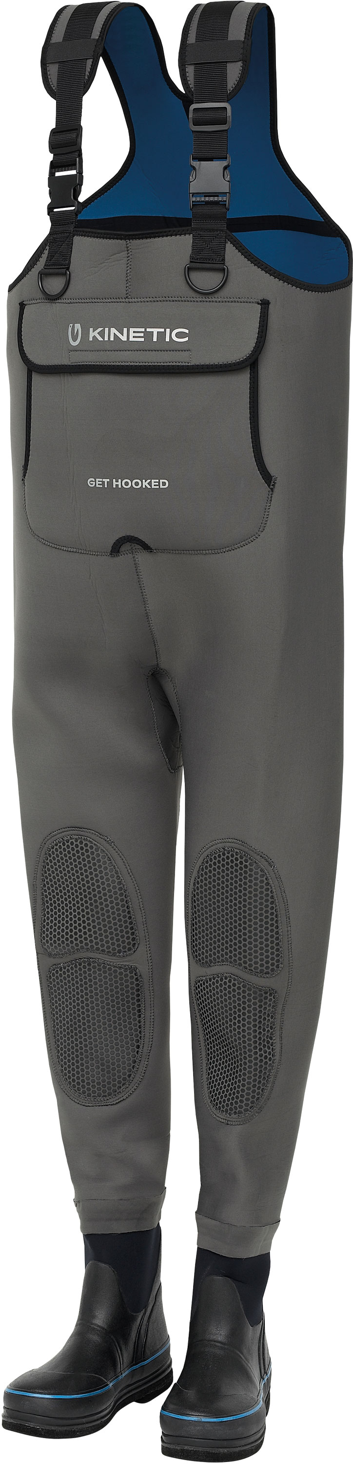 Kinetic NeoGrip neoprenvadare med stövel (filtsula) charcoal 40-41