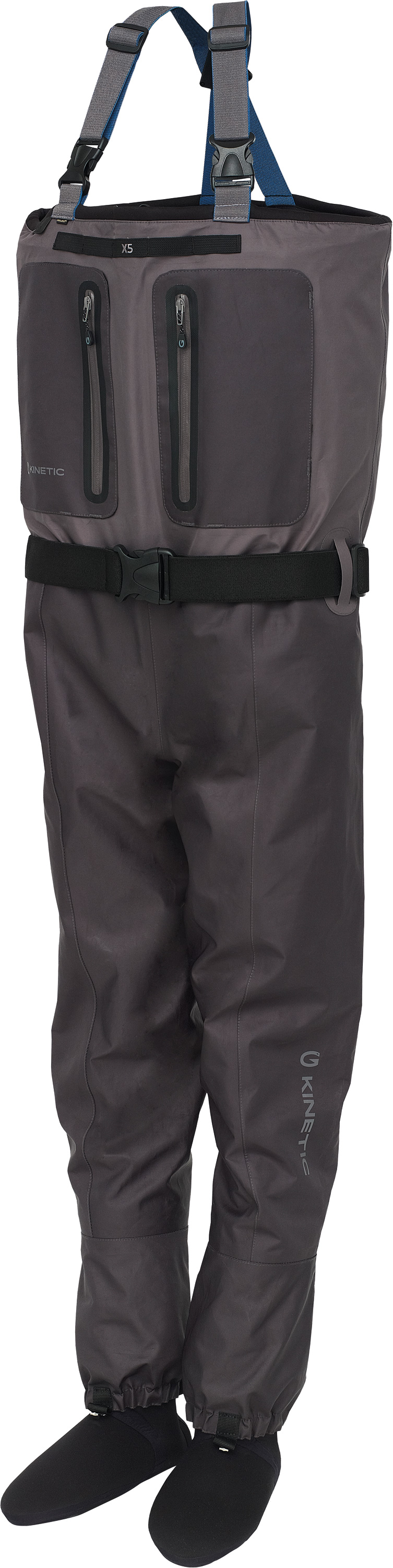 Kinetic X5 vadare med neoprenfot boulder grey large [lång]