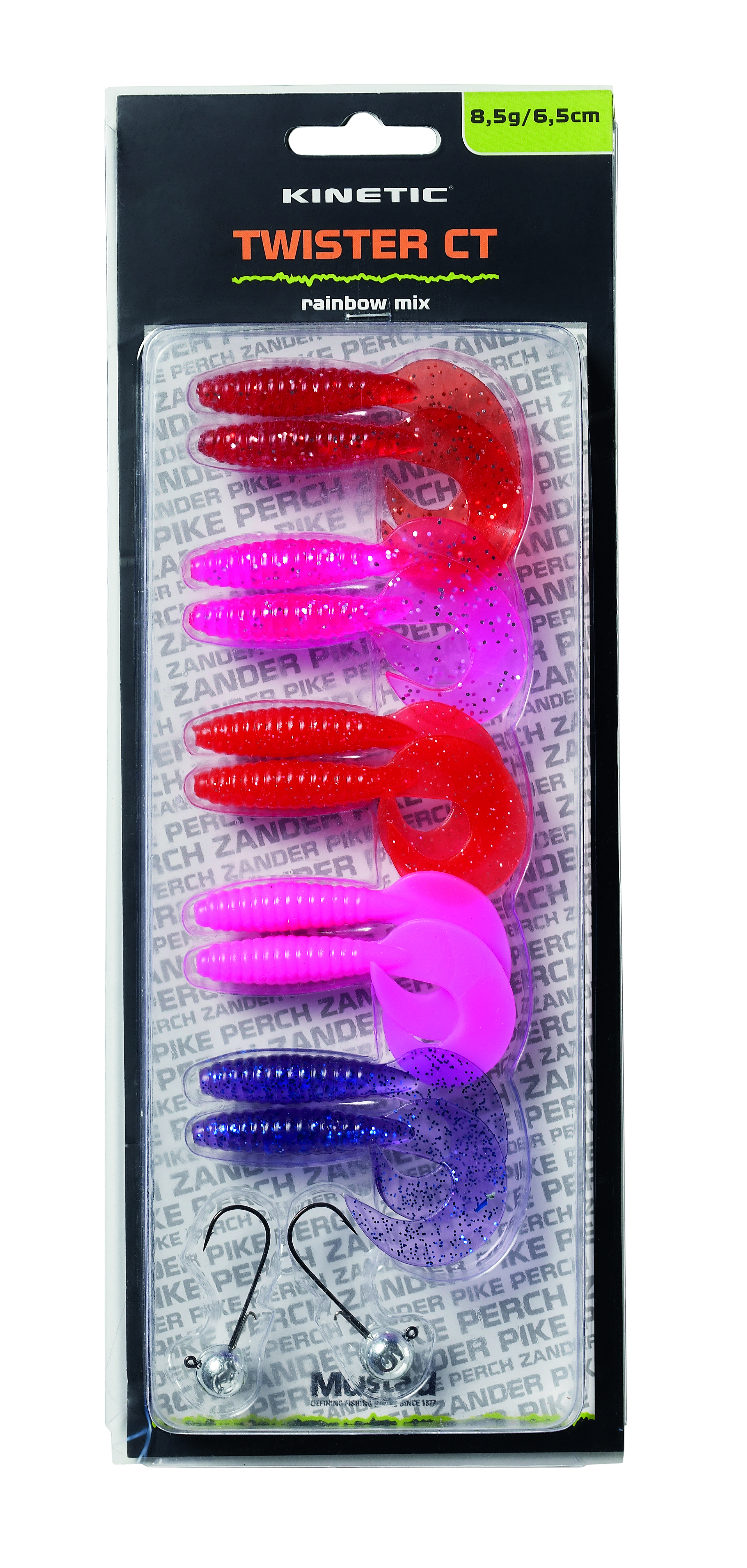Kinetic Twister CT 6.5 cm [8.5 g] betesset rainbow mix 2+10-pack