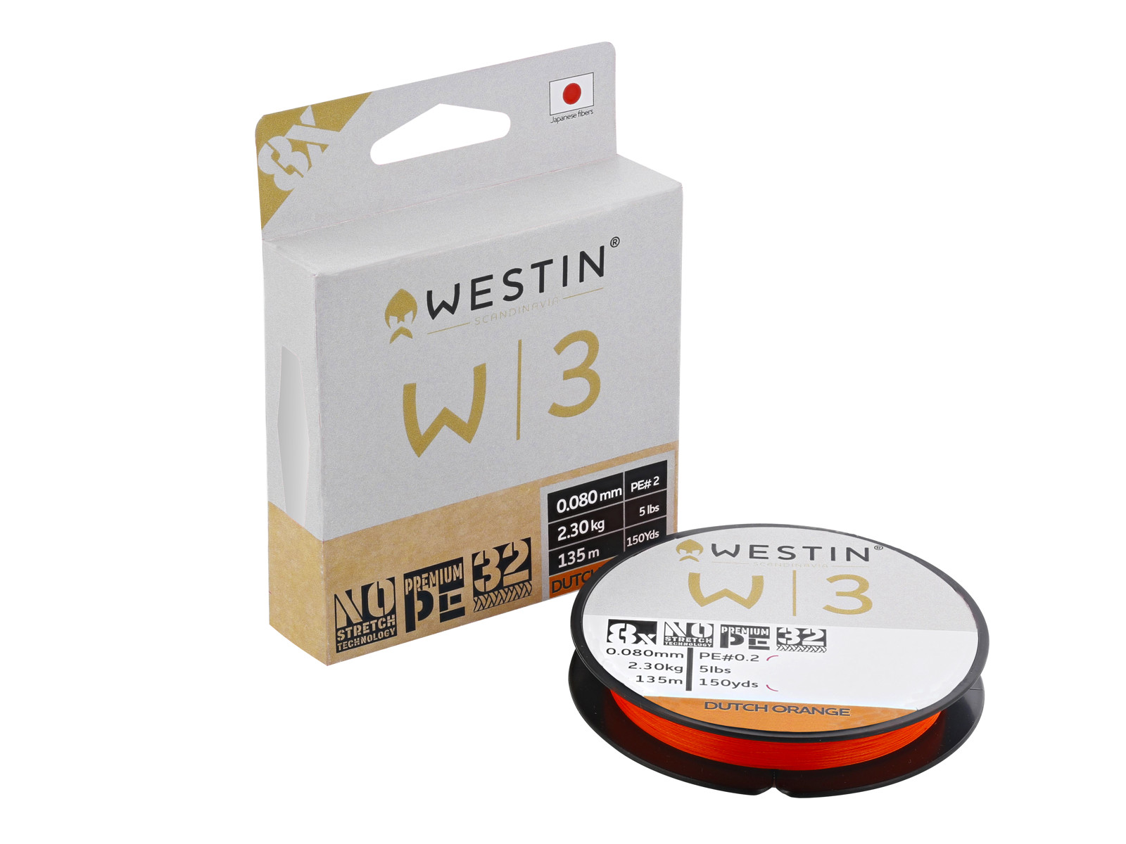 Westin W3 flätlina dutch orange 0.235 mm x 135 m (12.3 kg/27 lb)