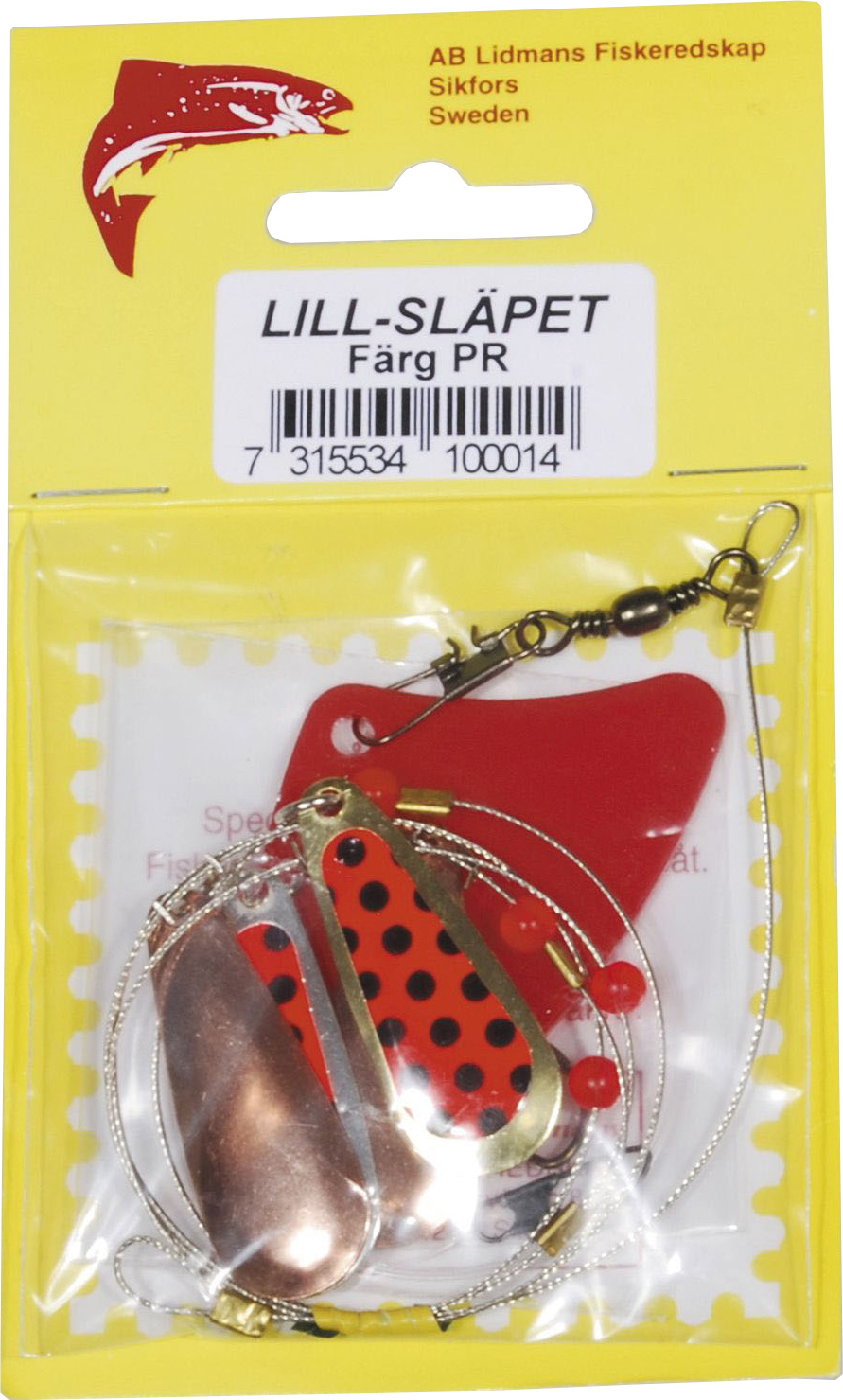 Lidmans Fiskeredskap Lill-Släpet röd/svartprickig (PR) 1-pack