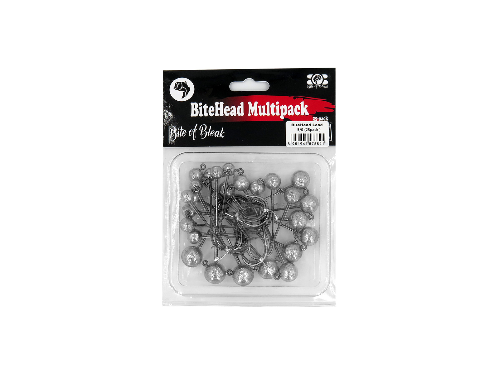 Bite of Bleak Bitehead Lead jiggskalle med 5/0 krok blandade vikter 25-pack