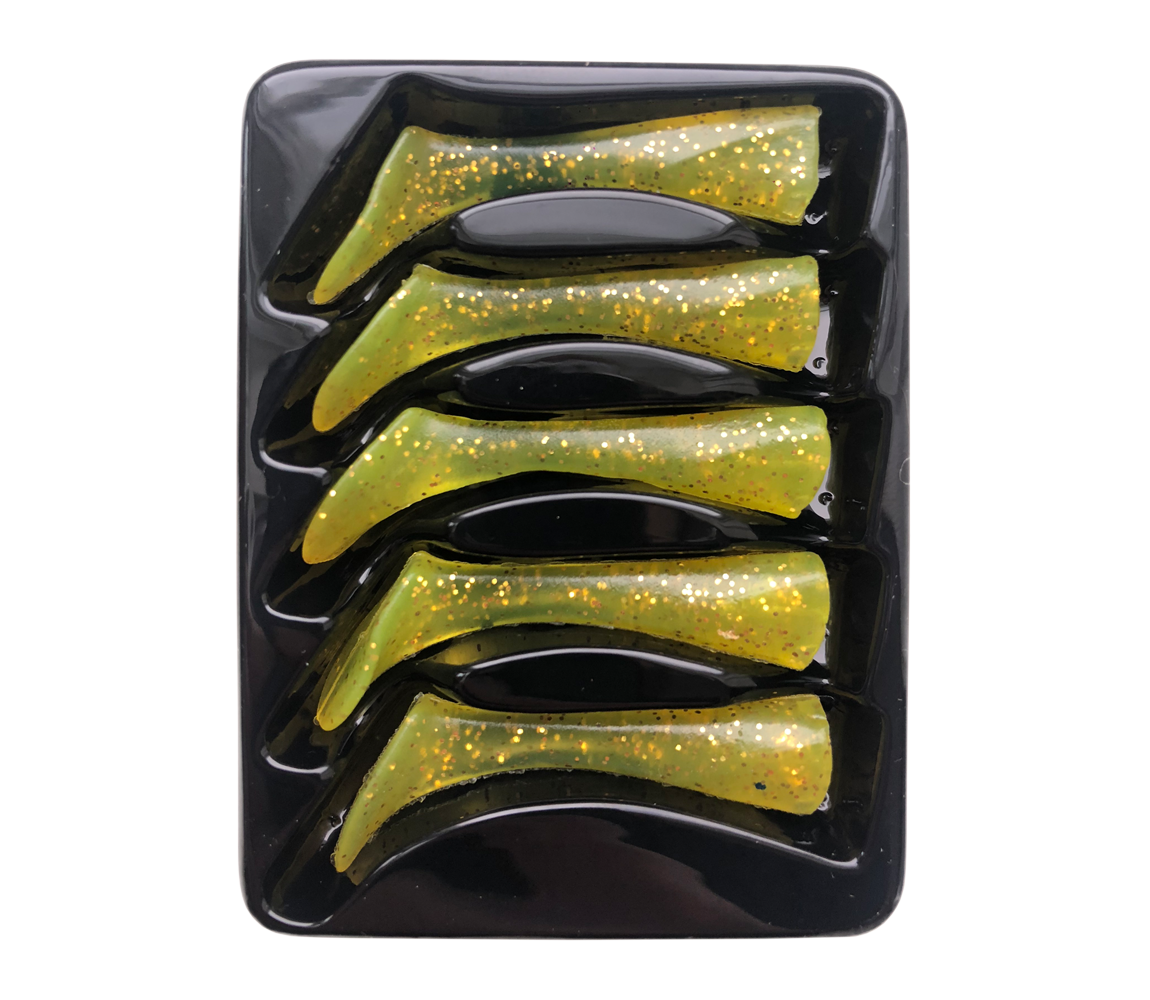 Headbanger Shad 11 cm replacement tails golden shiner 5-pack