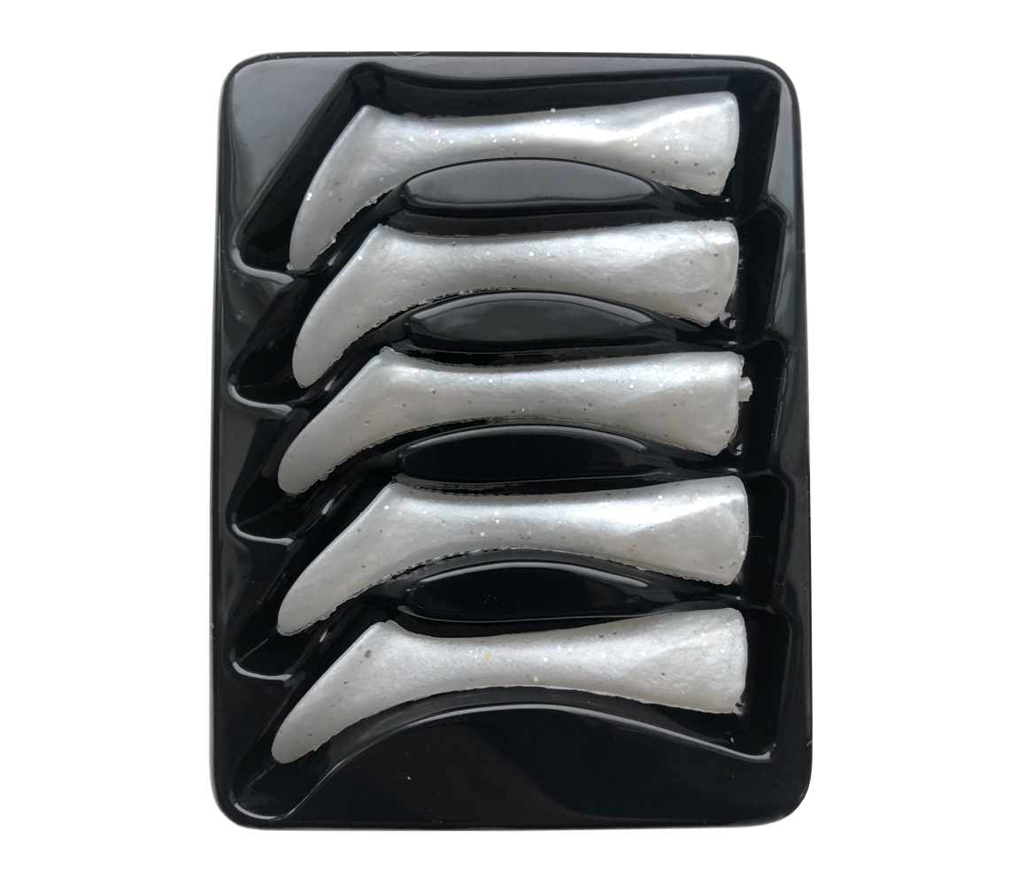 Headbanger Shad 11 cm replacement tails pearl white 5-pack