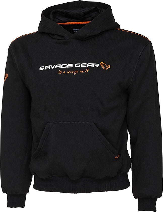 Savage Gear Junior Logo huvtröja svart 14-16 år