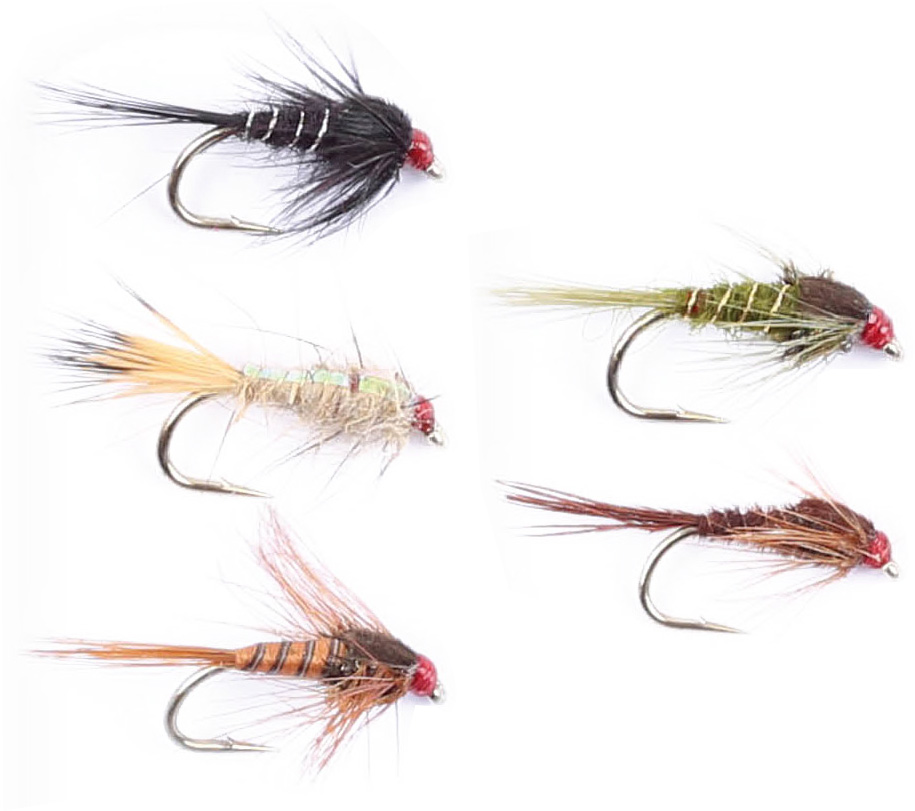 Hurricane Nymphs Weighted flugor 5-pack