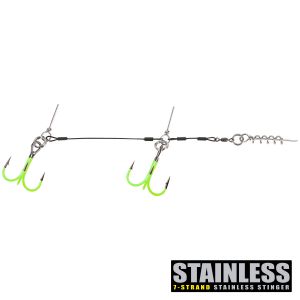 CWC Pro Stinger [Giant Tandem] med rostfri st&aring;lvajer & 3/0 krok uv chartreuse 1-pack