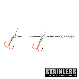 CWC Pro Stinger [Junior Tandem] with stainless steel wire & 1 hook uv orange 