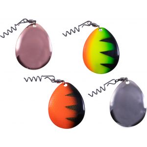 Svartzonker Spinner Flipper Colorado large silver, guld, fire tiger & red tiger 4-pack