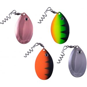 Svartzonker Spinner Flipper Indiana large silver, guld, fire tiger & red tiger 4-pack