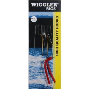 Wiggler Flounder Rig med 2 krok röd 2-pack