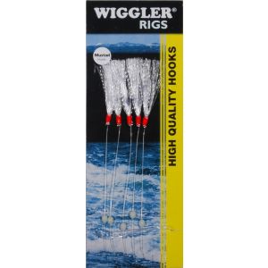 Wiggler Flasher Rig med 6 krok silver 5-pack