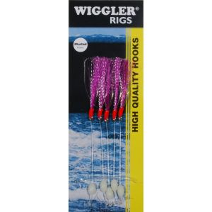 Wiggler Flasher Rig med 3/0 krok röd 5-pack