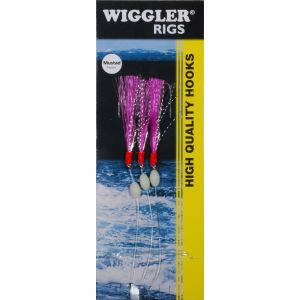 Wiggler Flasher Rig med 3/0 krok röd 3-pack