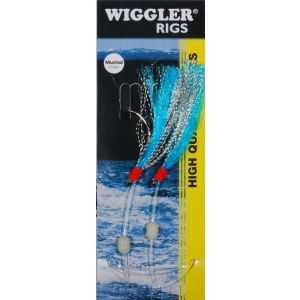 Wiggler Big Gun Flasher Rig med 7/0 krok blå/silver 2-pack
