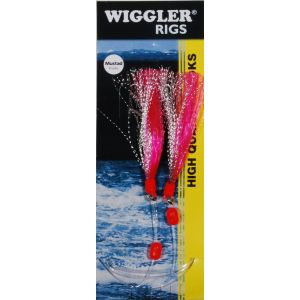 Wiggler Big Gun Flasher Rig med 8/0 krok röd/silver 2-pack