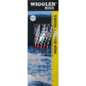 Wiggler Silver Flasher Rig med 1/0 krok 5-pack