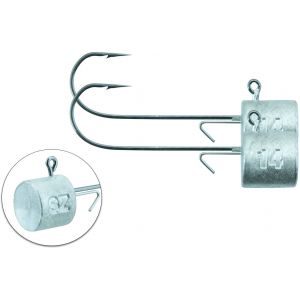 Svartzonker Ned Bismuth jiggskalle 14 g med 3/0 krok natural 2-pack