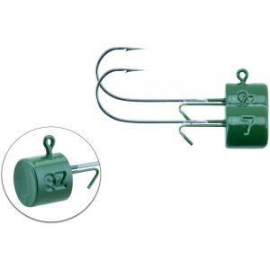 Svartzonker Ned Bismuth jiggskalle 7 g med 1/0 krok dark green 2-pack