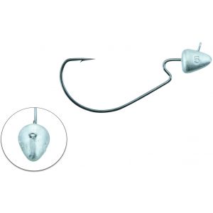 Svartzonker Offset Bismuth jiggskalle 5 g med 3/0 krok natural 2-pack