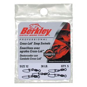 Berkley McMahon Cross-Lok beteslås med lekande 30 lb/13.6 kg stl. 12 svart 5-pack