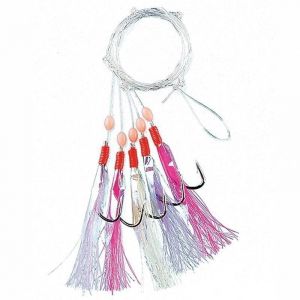 Fladen Flash häckla med självlysande prärla & 5 st stl. #1/0 krokar multicolour 1-pack