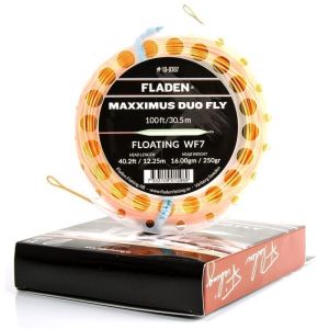 Fladen Maxximus Duo flytande fluglina med öglor orange/olivgrön 30 m WF5