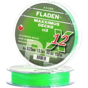 Fladen Maxximus Gecko X12 flätlina hi-vis green 0.350 mm x 150 m
