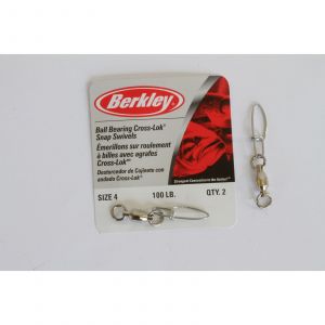 Berkley McMahon Cross-Lok beteslås med kullagrat lekande 25 lb/11.3 kg stl. 2 silver 3-pack
