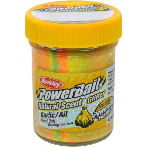 Berkley PowerBait Natural Glitter Trout Bait vitlök rainbow 50 g