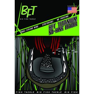 BFT Titanium No-Kink tafs med Stay-Lok beteslås och lekande 50 lb/23 kg svart 40 cm 1-pack