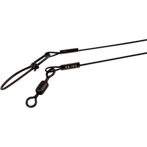 BFT Gäddtafs med nylonbestruken vajer med Crosslock beteslås och lekande 30 lb/13.6 kg svart 30 cm 2-pack
