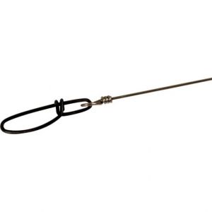 BFT Stiff Jerkbait leader in stainless steel with Crosslock snap and loop 80 lb/36 kg black 30 cm 2-pack