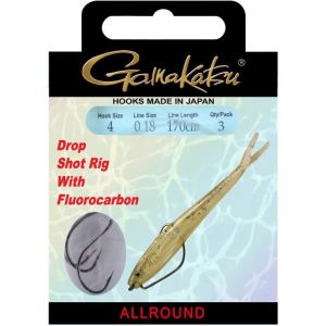 Gamakatsu BKD-Drop Shot Rig W39 170 cm svart 2, 3-pack