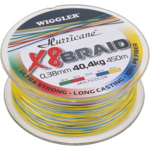 Hurricane X8 Braid flätlina flerfärgad 0.380 mm x 450 m