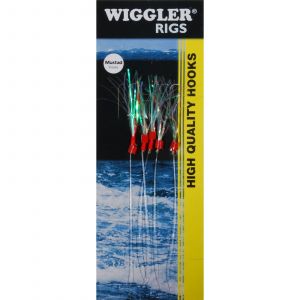 Wiggler Sillhäckla med 5 st stl. #2 krokar röd/grön/silver 1-pack