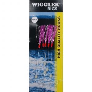 Wiggler Flasher Rig med 5 st stl. #2 krokar röd 1-pack