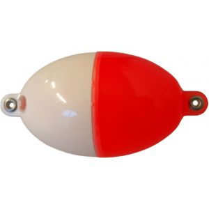 Buldo Oval kastflöte med metallringar röd/vit 1-pack