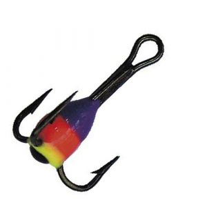Wiggler Ice Fishing Hook purple/red #3 size 12, 2-pack