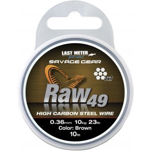 Savage Gear Raw 49 rostfri stålvajer uncoated brown 10 m