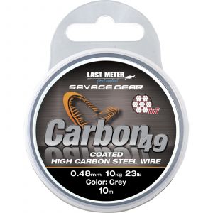 Savage Gear Carbon 49 rostfri stålvajer 35 lb/16 kg coated grey 0.600 mm x 10 m