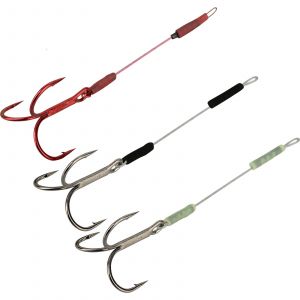 Savage Gear Single Stinger 11 kg with 7.5 cm Carbon49 wire & 4 hook 3-pack